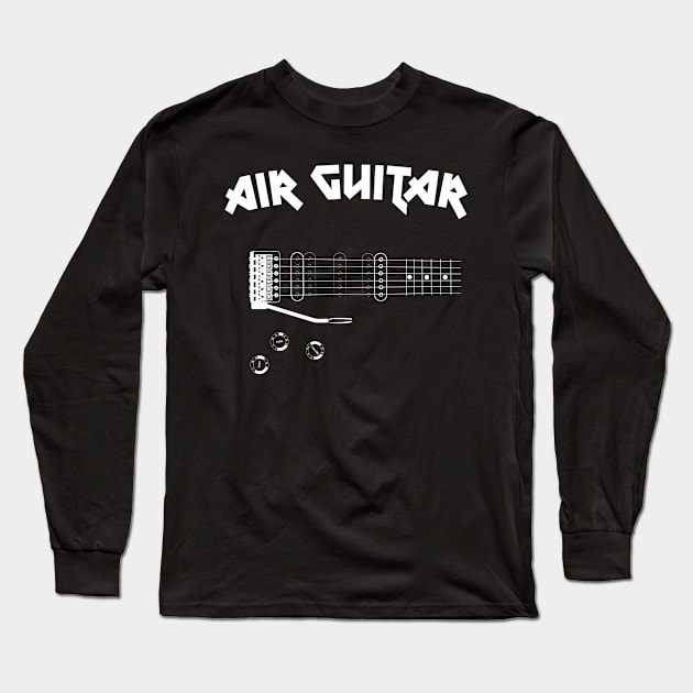 Metal Air Guitar Long Sleeve T-Shirt by Pushloop